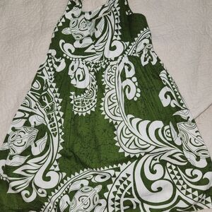 Green and White Kids Dress